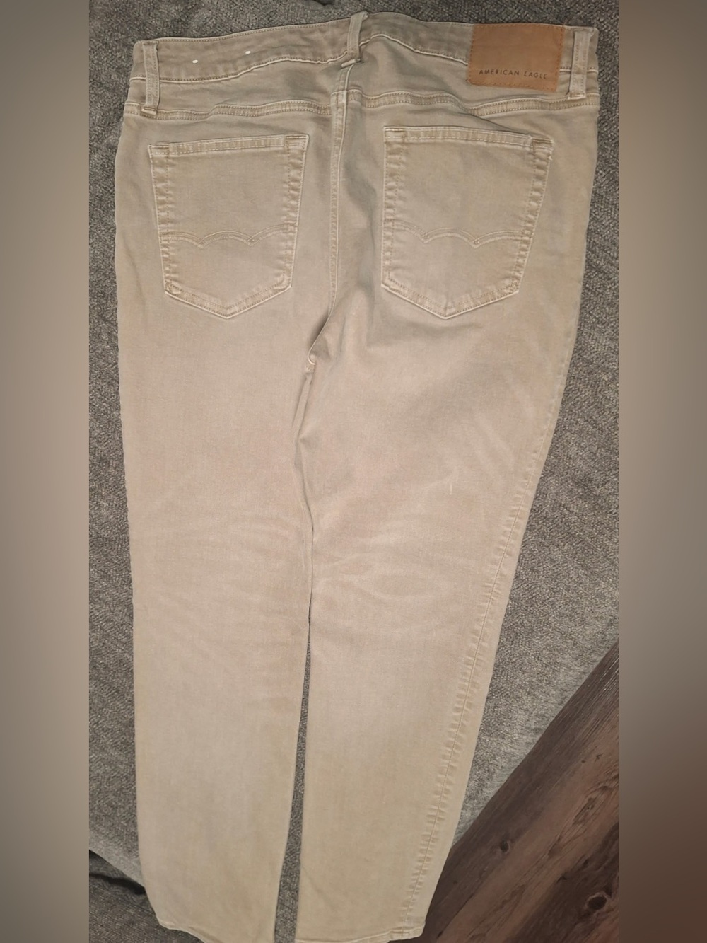 Men American Eagle Outfitters Slim Straight Corduroy Jeans in Beige